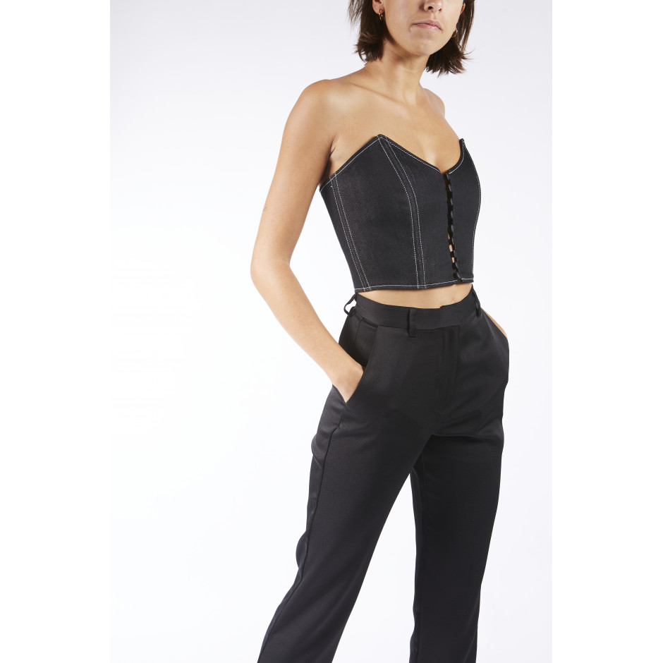 black corset bustier top